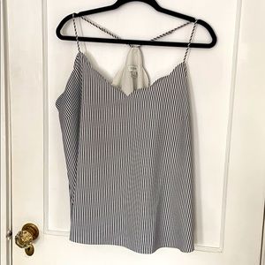 Scalloped Navy Tank with Lining & Spaghetti Straps